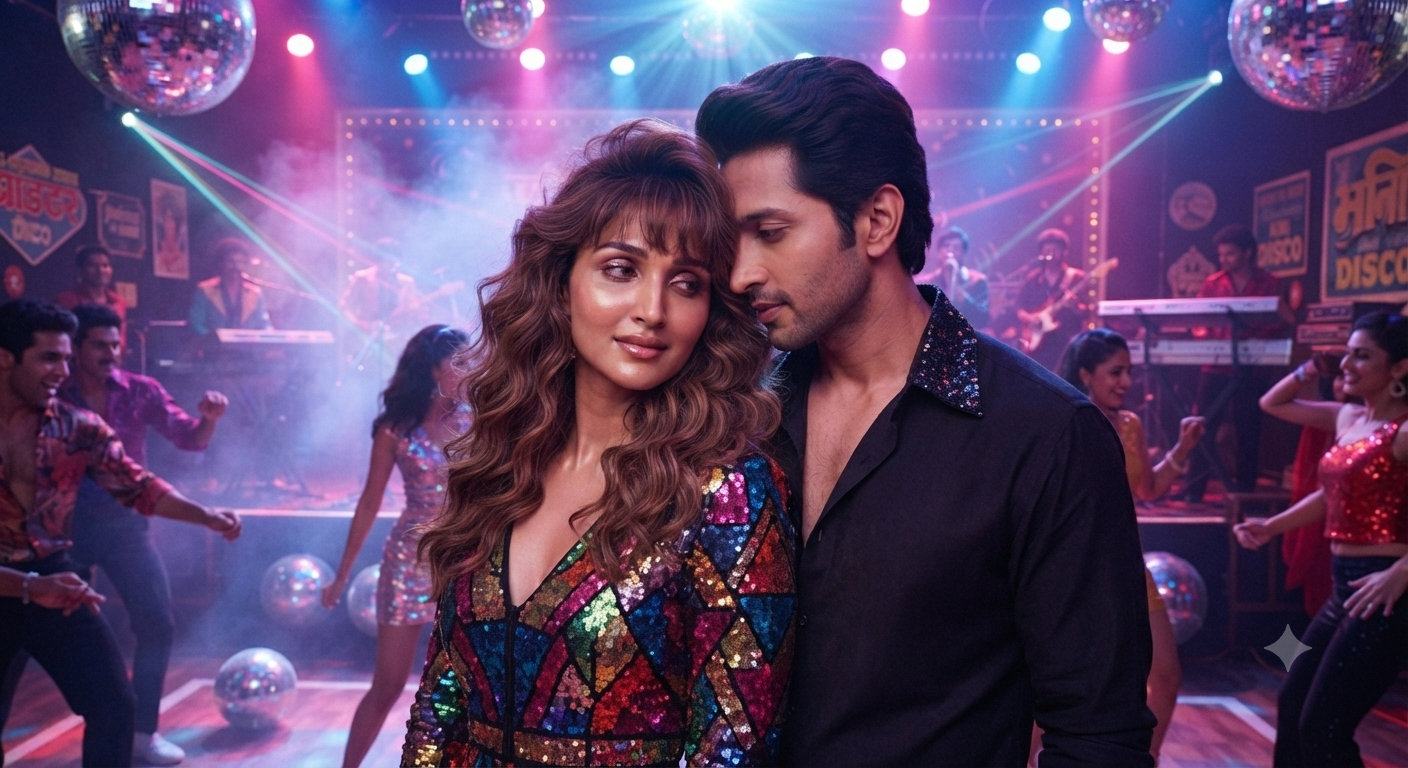 1980s Bollywood Disco Scene AI Photo Prompt