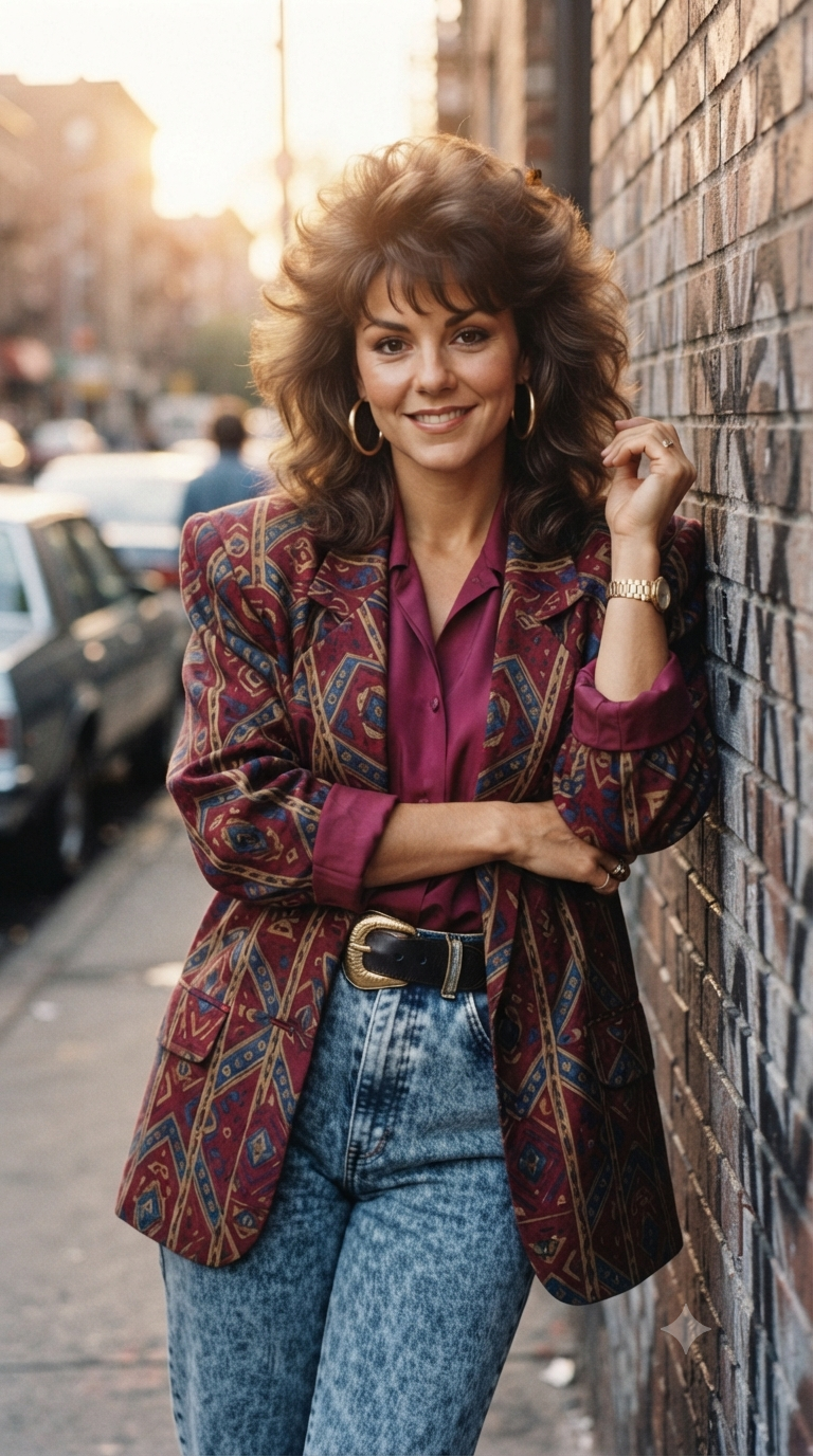 Authentic 1980s Fashion Portrait AI Prompt
